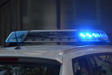 Zwaailichten politiewagen