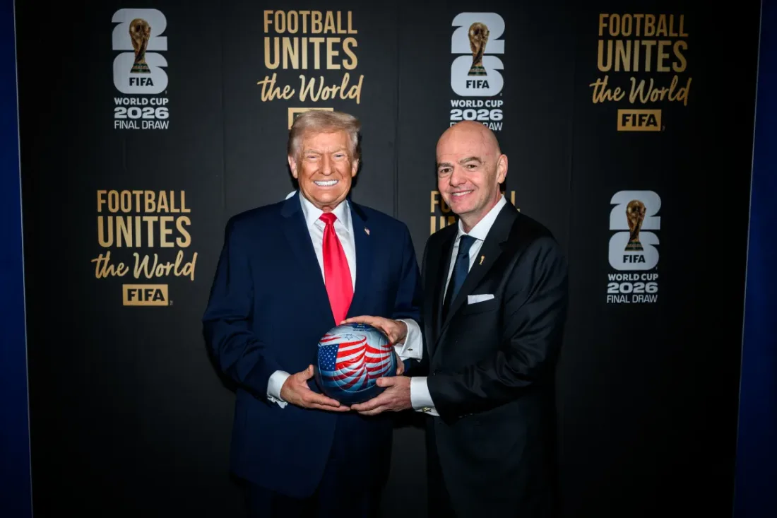 President Donald Trump aanwezig  bij de FIFA World Cup trekking. (Whitehouse.gov)