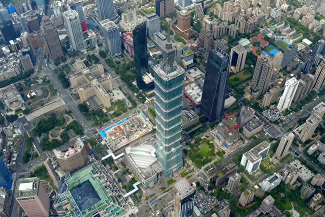 508 meter hoge wolkenkrabber Taipei 101 in de hoofdstad van Taiwan