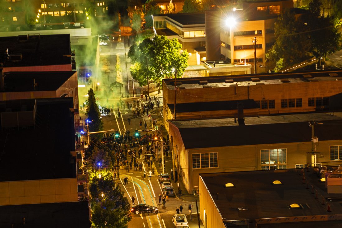 Demonstranten in Portland