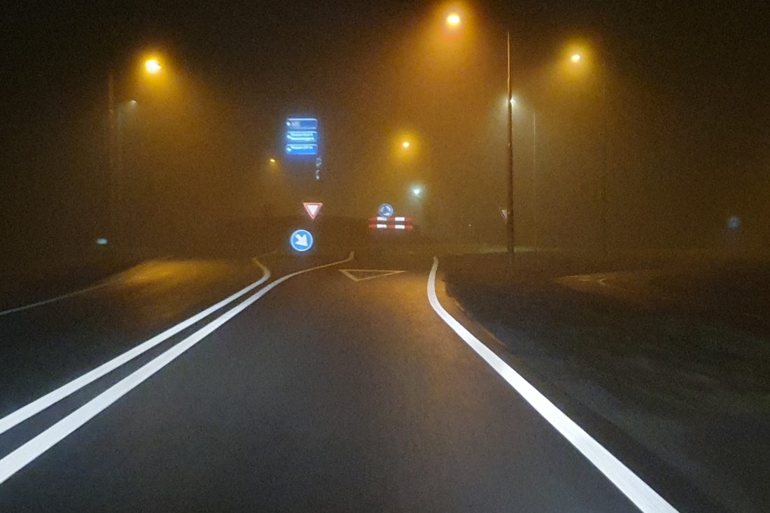 Mist rotonde Emmen-Zuid aansluiting A37 vanaf Emmen