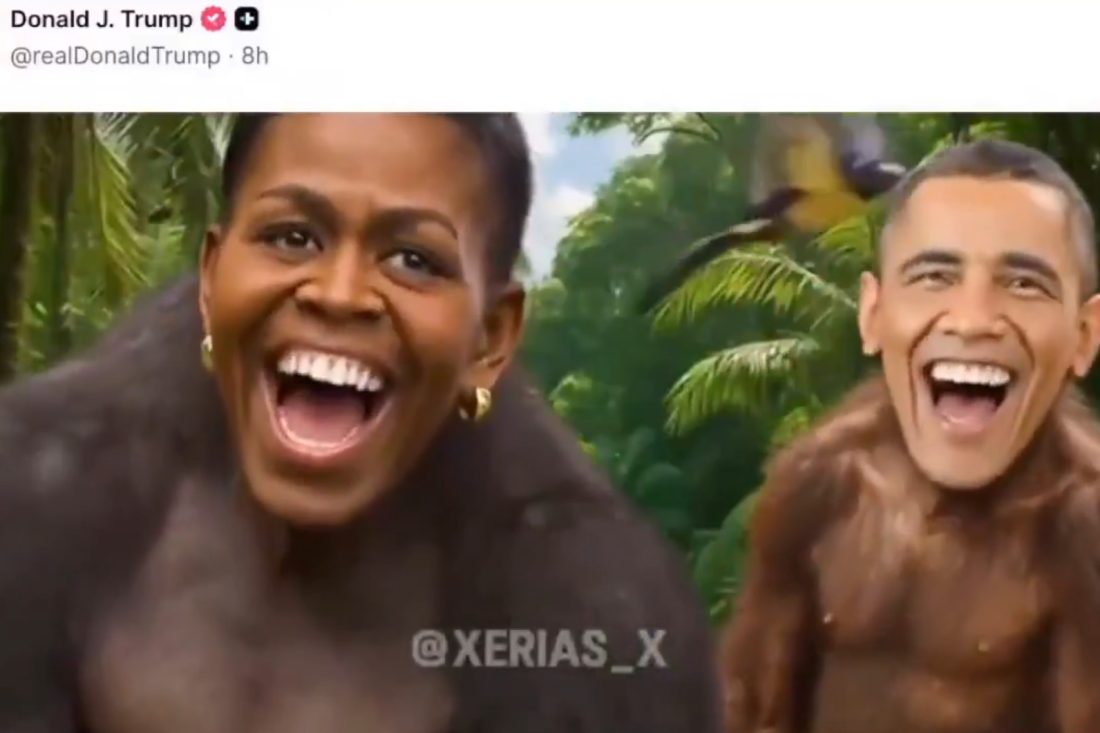 Screenshot video met racistisch oogmerk; Obama