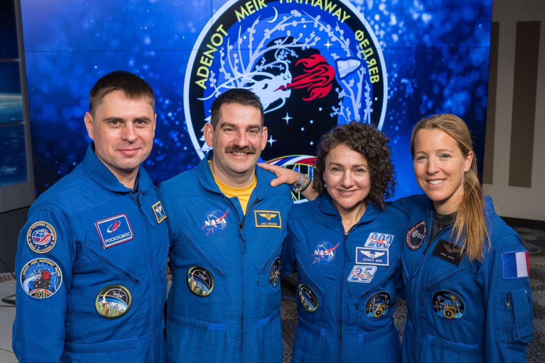 De vier bemanningsleden van NASA&rsquo;s SpaceX Crew-12-missie